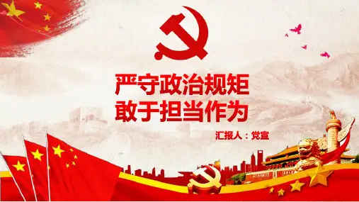 讲政治有信念讲担当有作为讲规矩守底线PPT