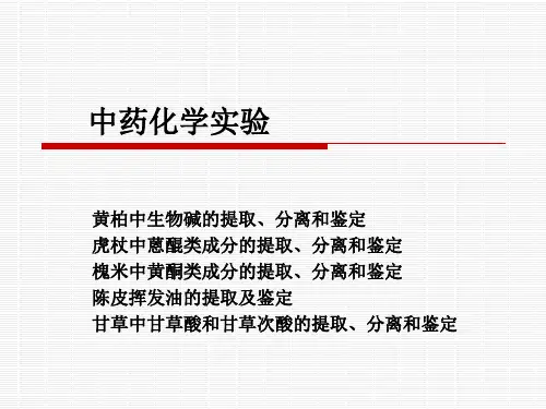 中药化学试验黄柏中生物碱的提取