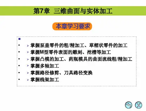 MastercamX中文版应用与实例教程 第7章 三维曲面与实体加工.ppt