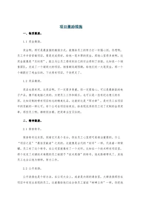 项目激励措施