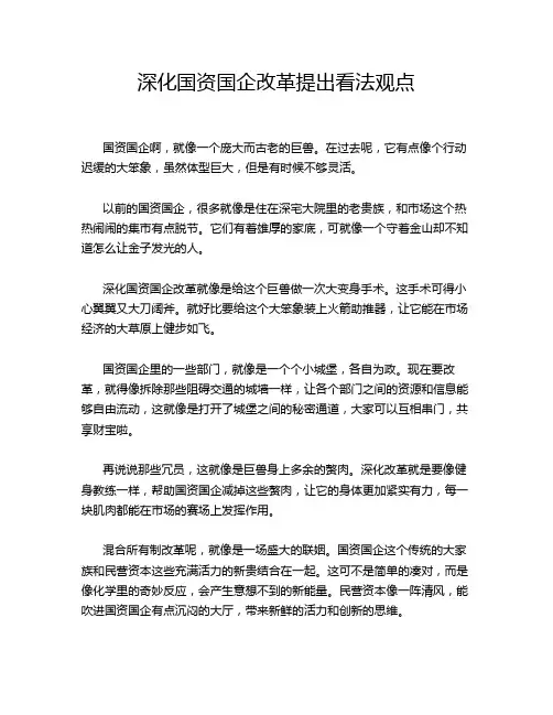 深化国资国企改革提出看法观点