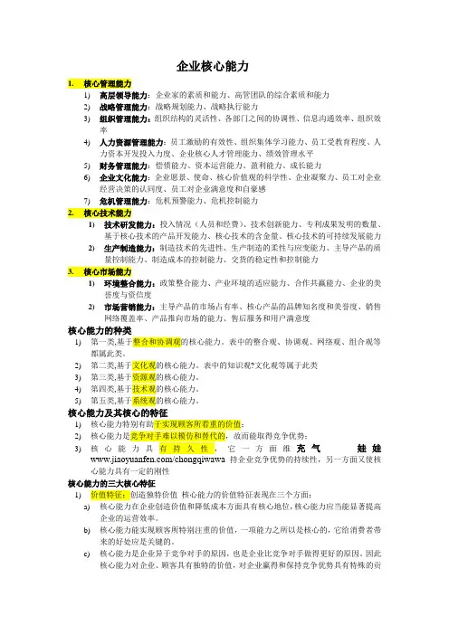 企业核心竞争力
