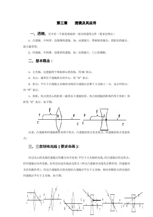 透镜及其应用、物态变化知识点