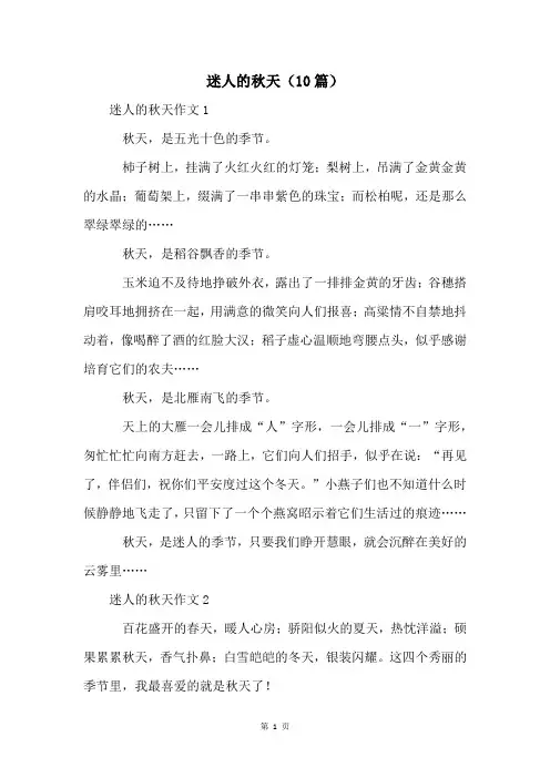 迷人的秋天(10篇)