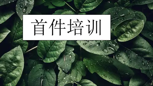 首件的培训
