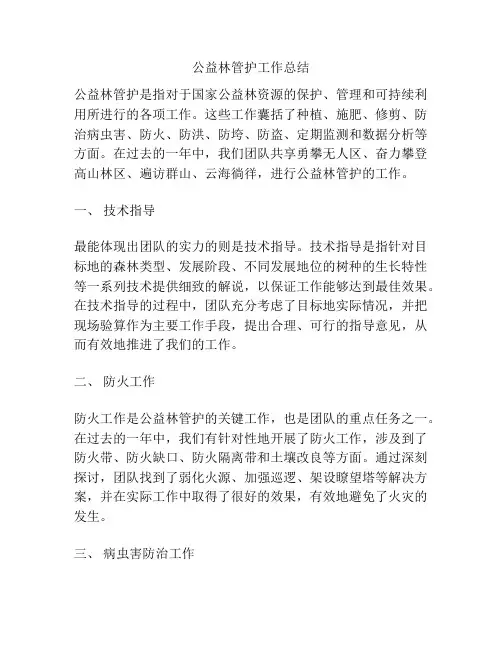 公益林管护工作总结