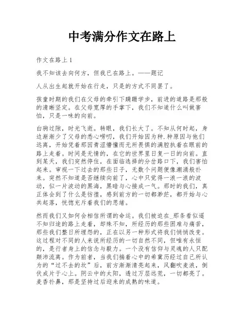 中考满分作文在路上