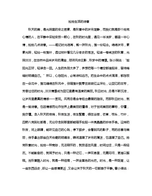 捡拾生活的诗意