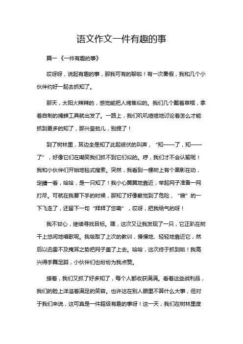 语文作文一件有趣的事