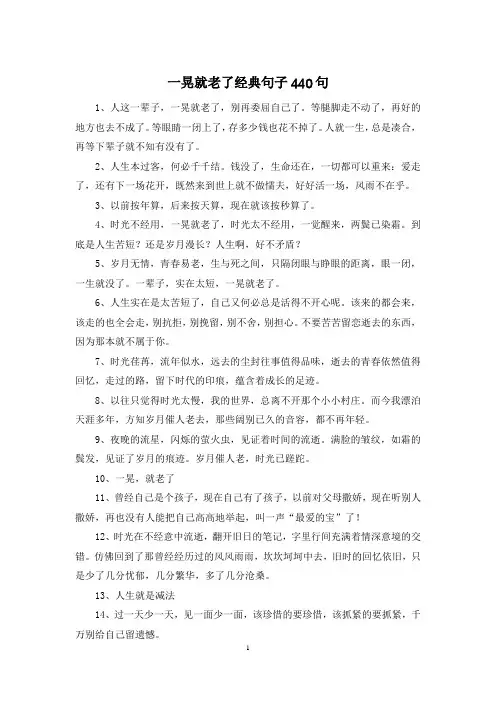 一晃就老了经典句子440句