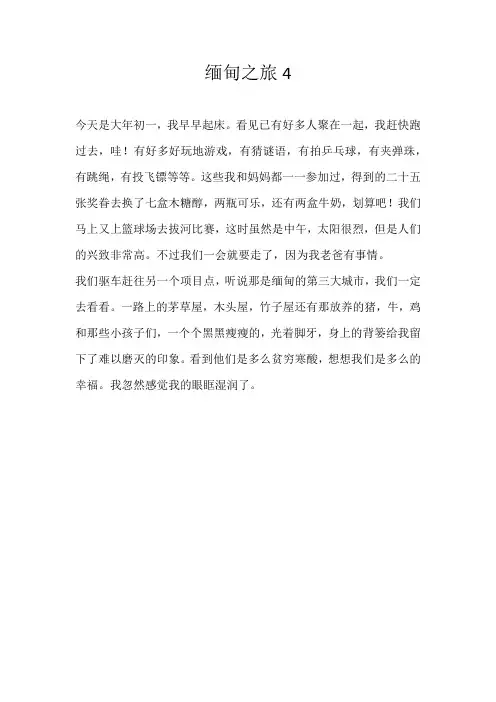 二年级叙事缅甸之旅4