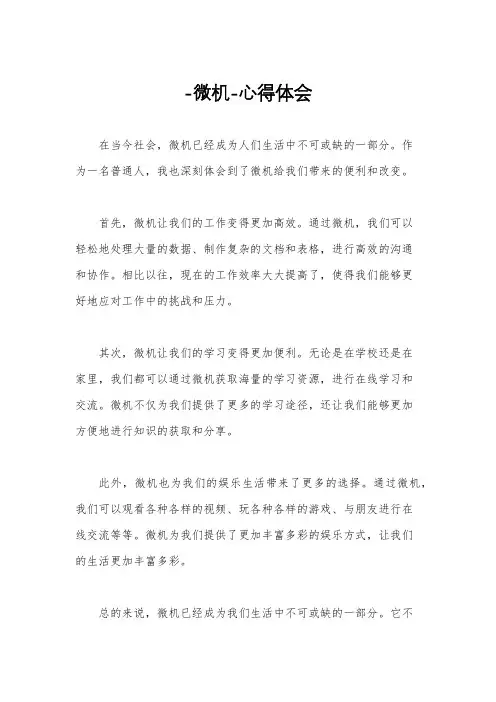 -微机-心得体会