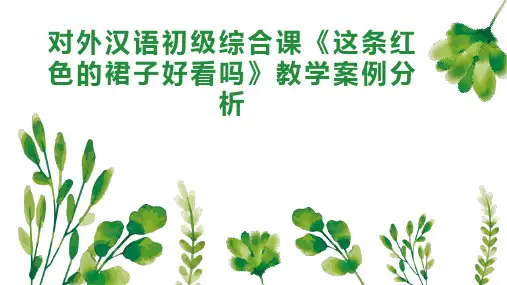 对外汉语初级综合课《这条红色的裙子好看吗》教学案例分析