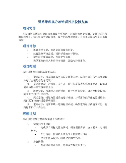 道路景观提升改造项目招投标方案 (2)