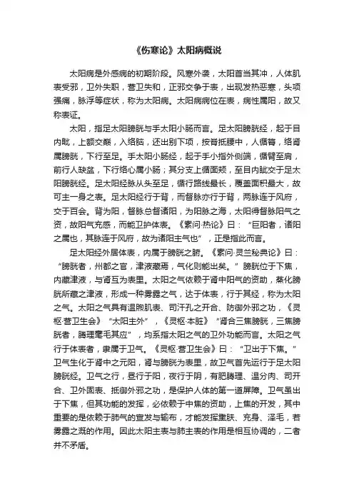 《伤寒论》太阳病概说