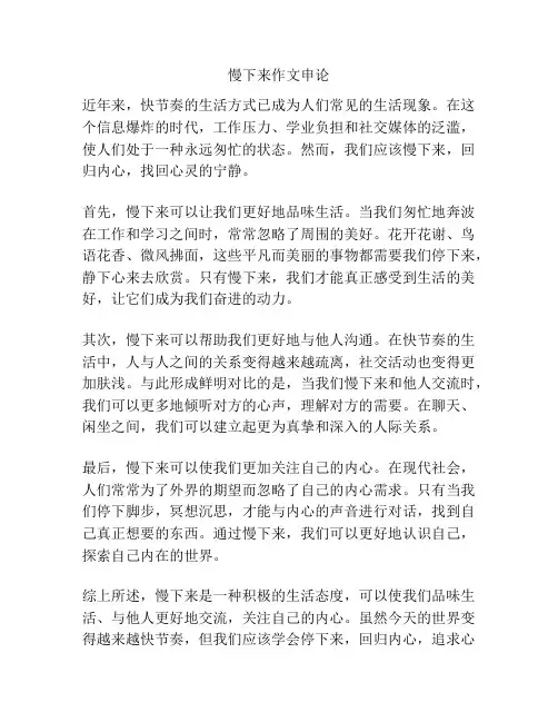 慢下来作文申论