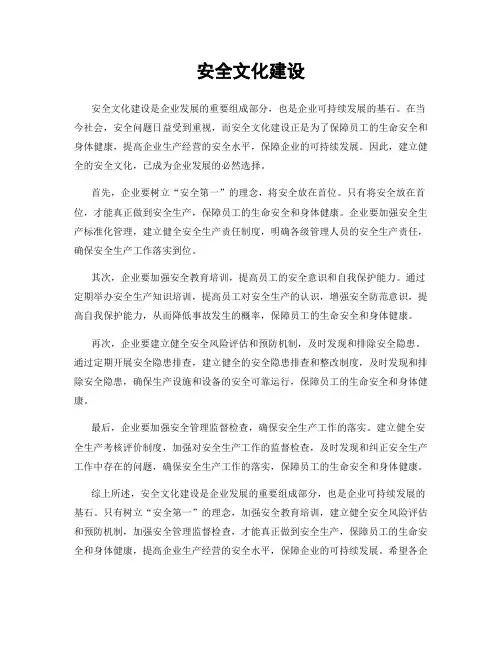 安全文化建设