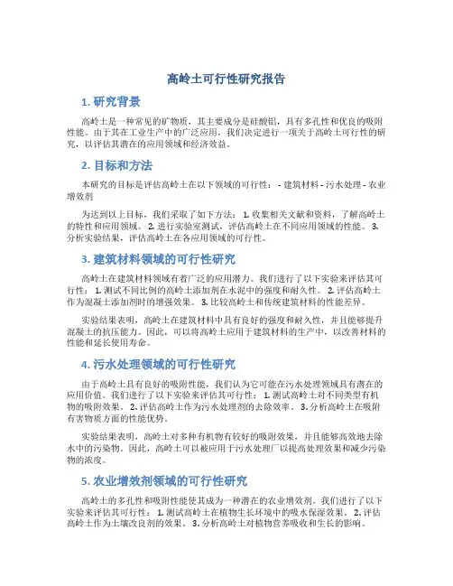 高岭土可行性研究报告