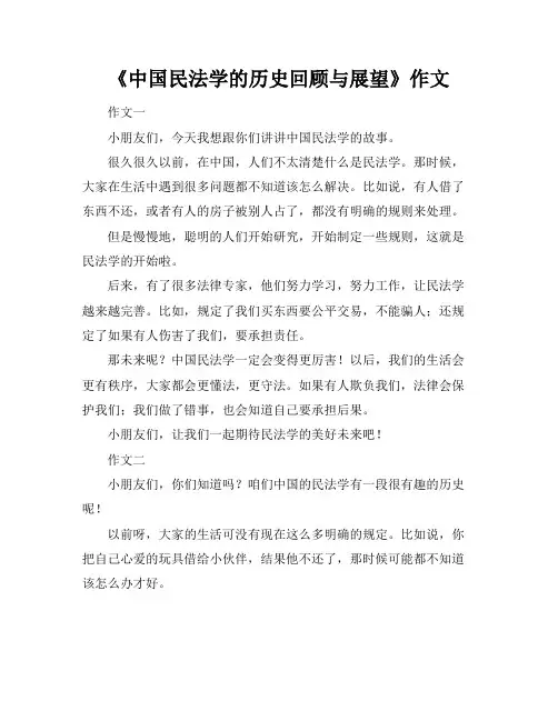 《中国民法学的历史回顾与展望》作文