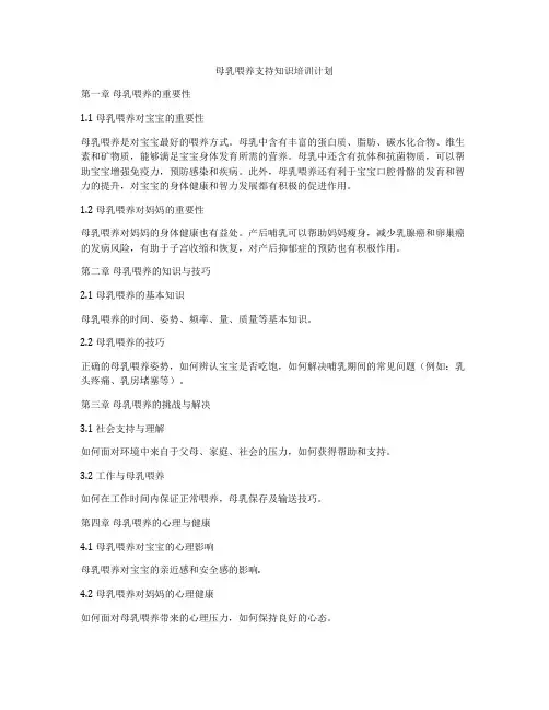 母乳喂养支持知识培训计划