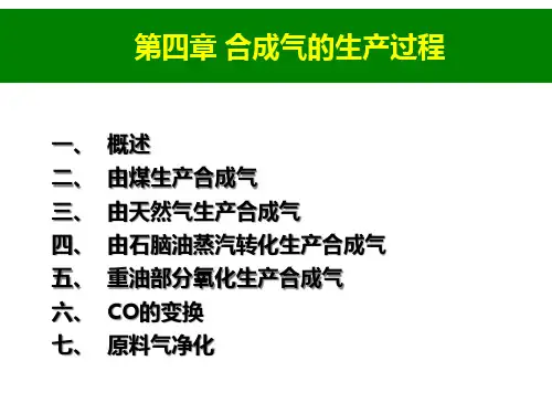第四章_合成气的生产过程.pptx