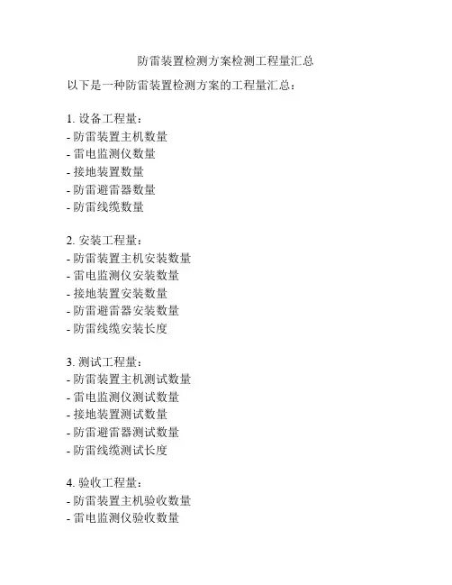 防雷装置检测方案检测工程量汇总