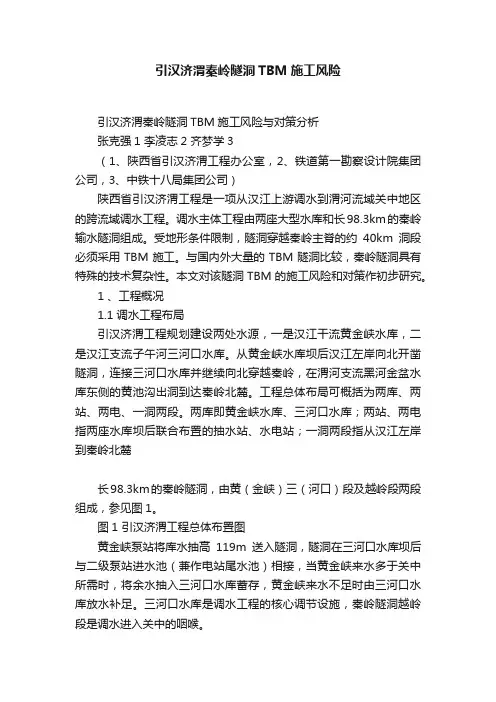 引汉济渭秦岭隧洞TBM施工风险