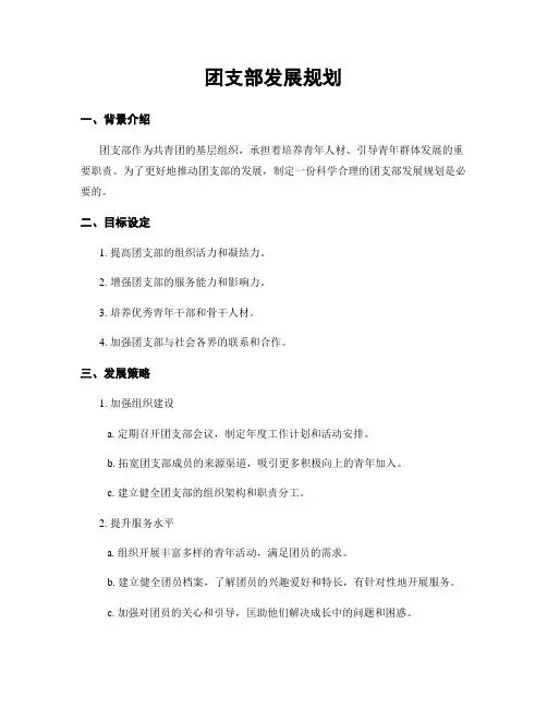 团支部发展规划