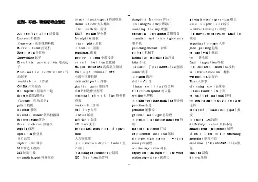 机械专业英语词汇大全word版