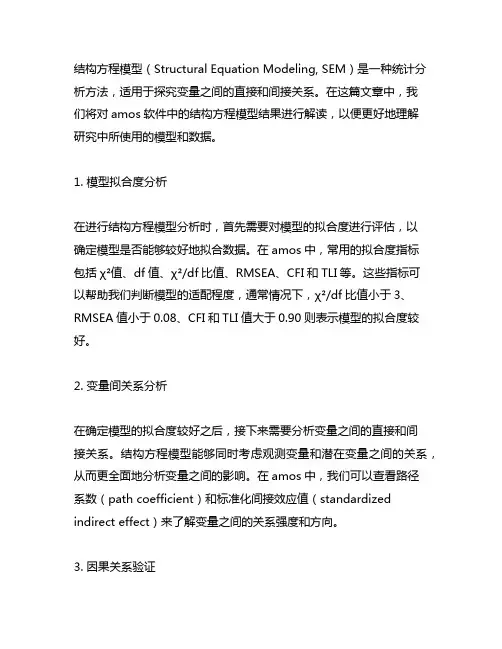 amos结构方程模型结果解读