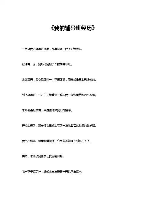 我的辅导班经历