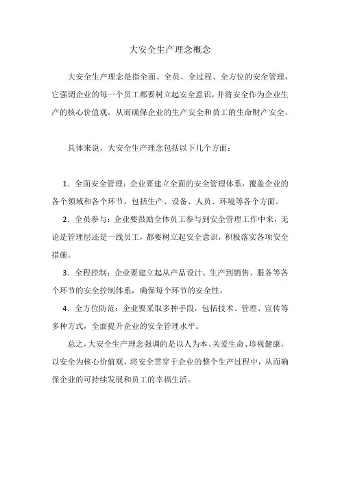 大安全生产理念