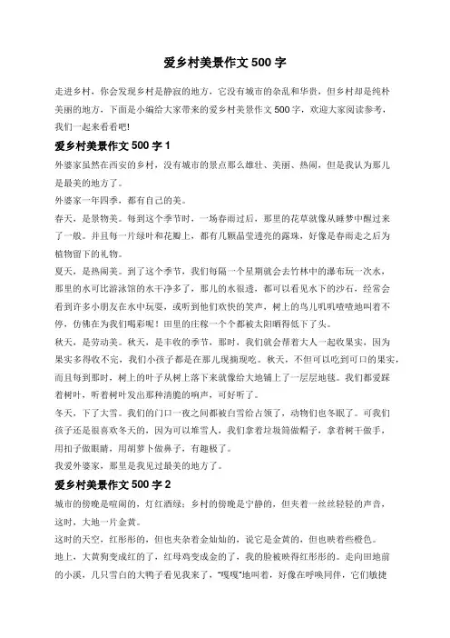 爱乡村美景作文500字
