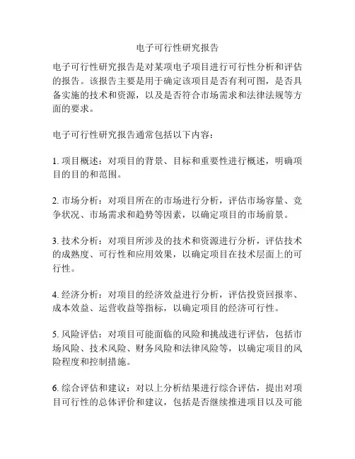 电子可行性研究报告