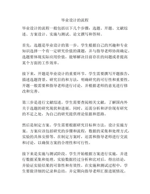 毕业设计的流程