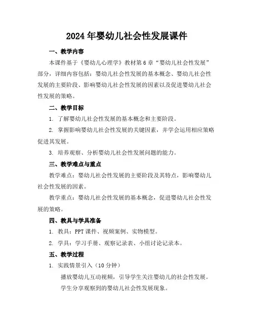 2024年婴幼儿社会性发展课件