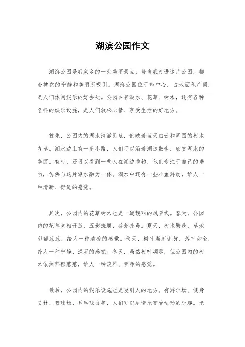 湖滨公园作文