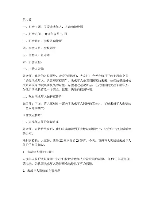 未成年人保护班会记录(3篇)