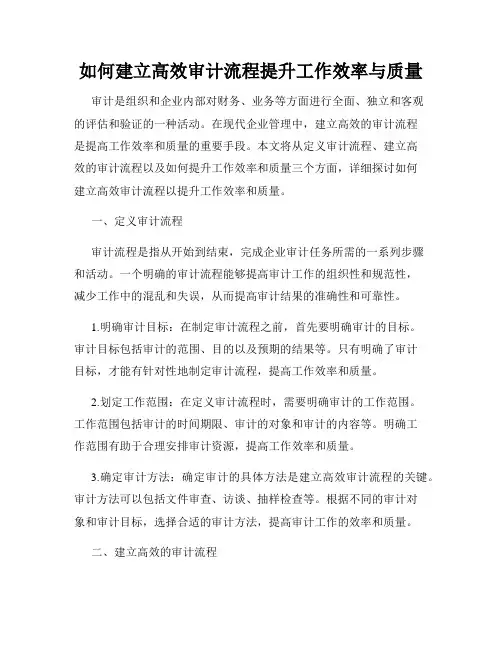 如何建立高效审计流程提升工作效率与质量