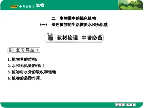 绿色植物的生活需要无机盐