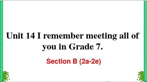 人教版英语九年级下册Unit 14 Section B (2a-2e)