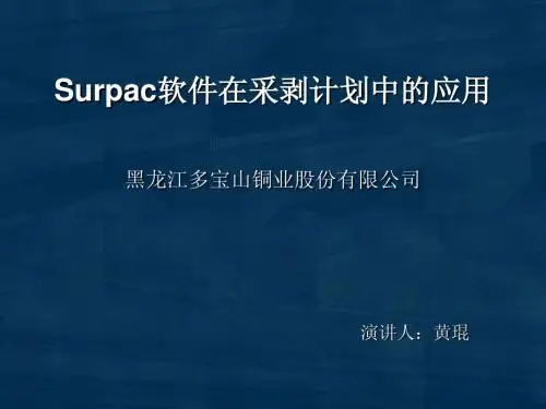Surpac软件在采剥计划中的应用
