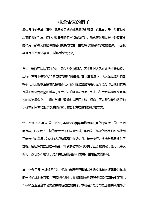 概念含义的例子