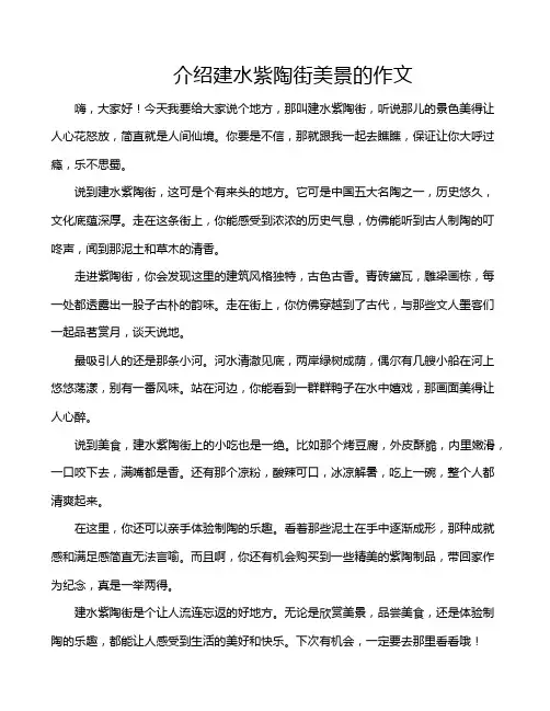 介绍建水紫陶街美景的作文