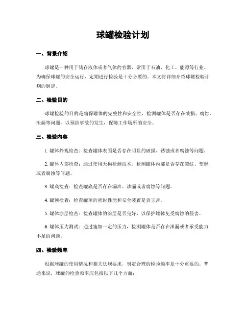 球罐检验计划