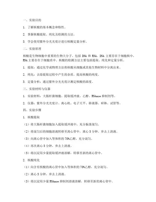 核酸的检测实验报告