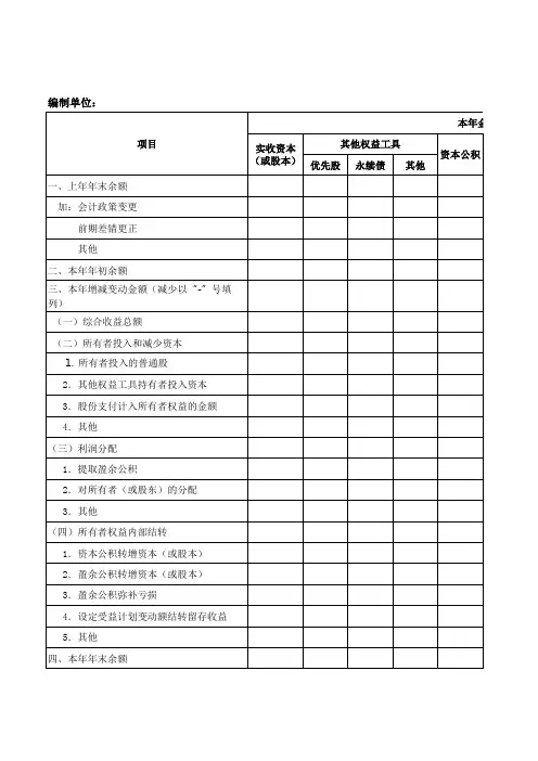一般企业财务报表(尚未执行新金融准则和新收入准则的企业)