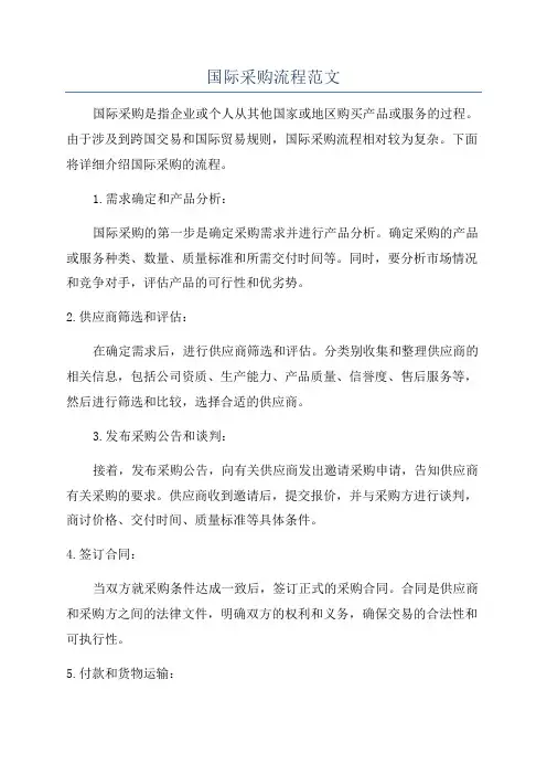 国际采购流程范文