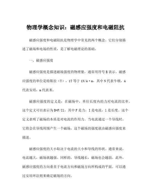 物理学概念知识：磁感应强度和电磁阻抗