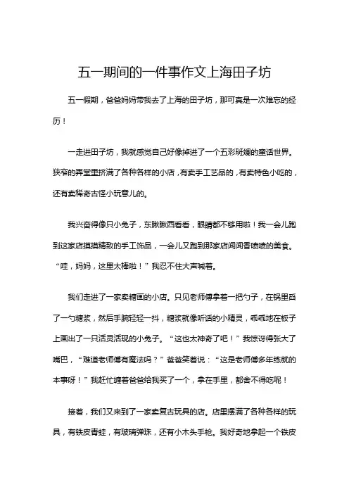 五一期间的一件事作文上海田子坊